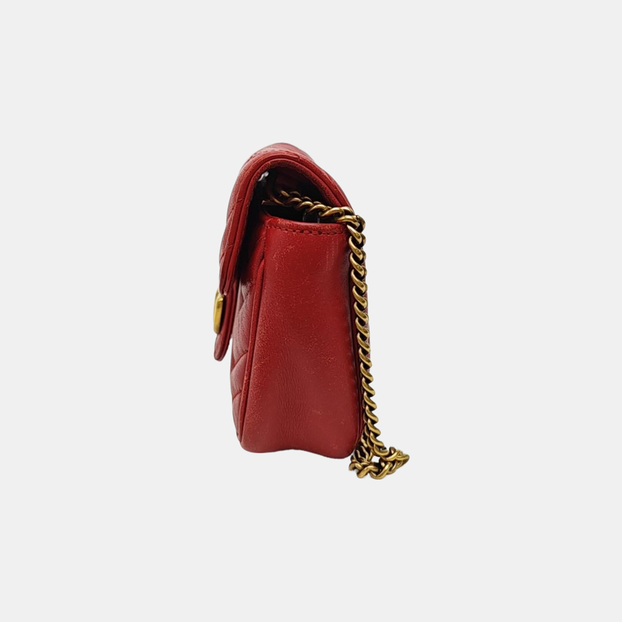 GG Marmont Mini Quilted Calfskin Red