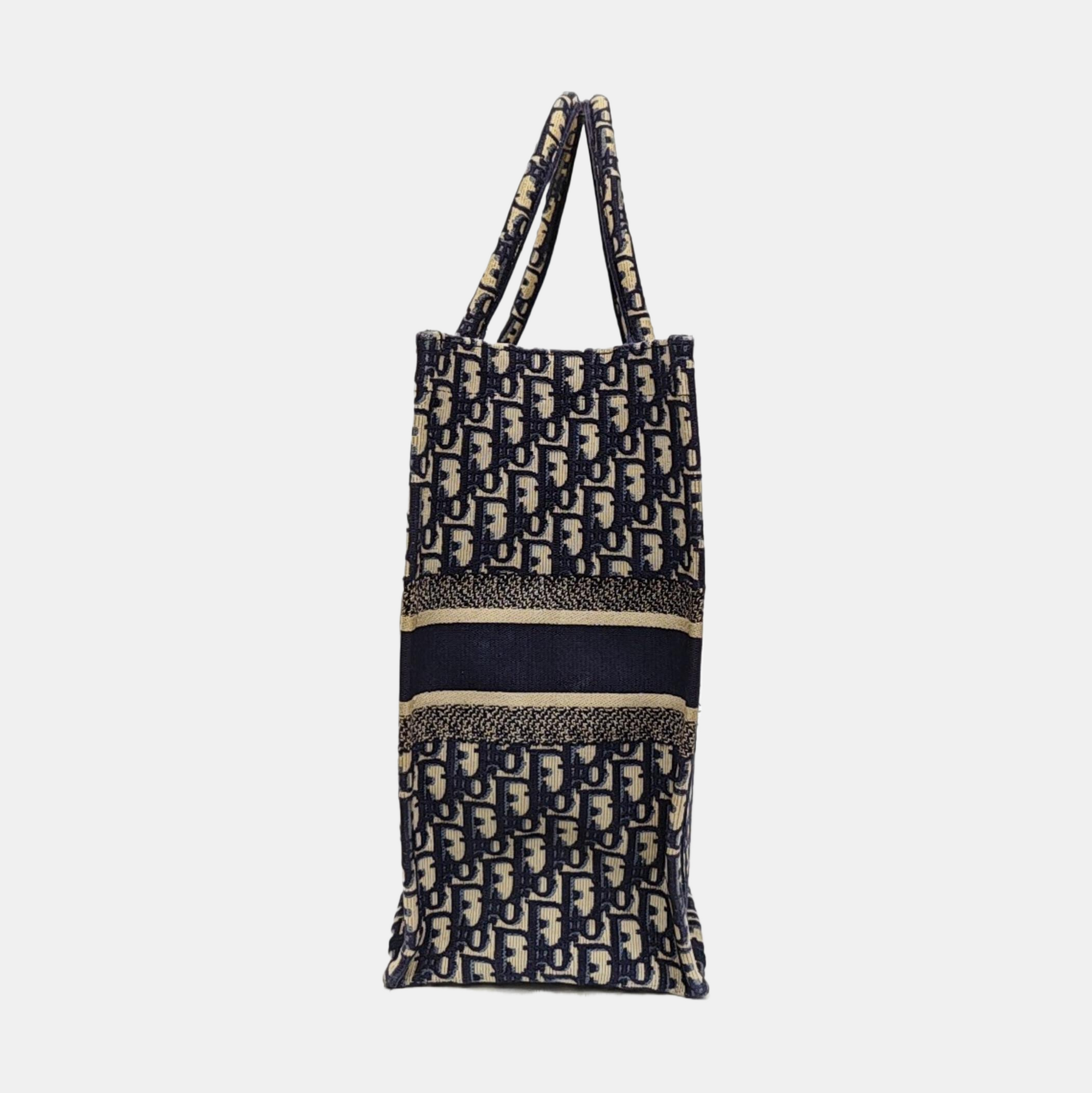 Book Tote Large Oblique Canvas Beige