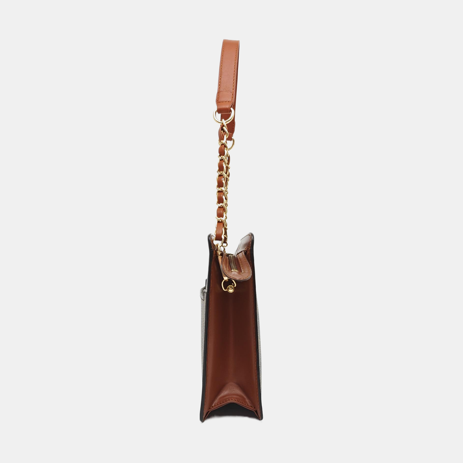 Monogram Coated Canvas Clutch Brown