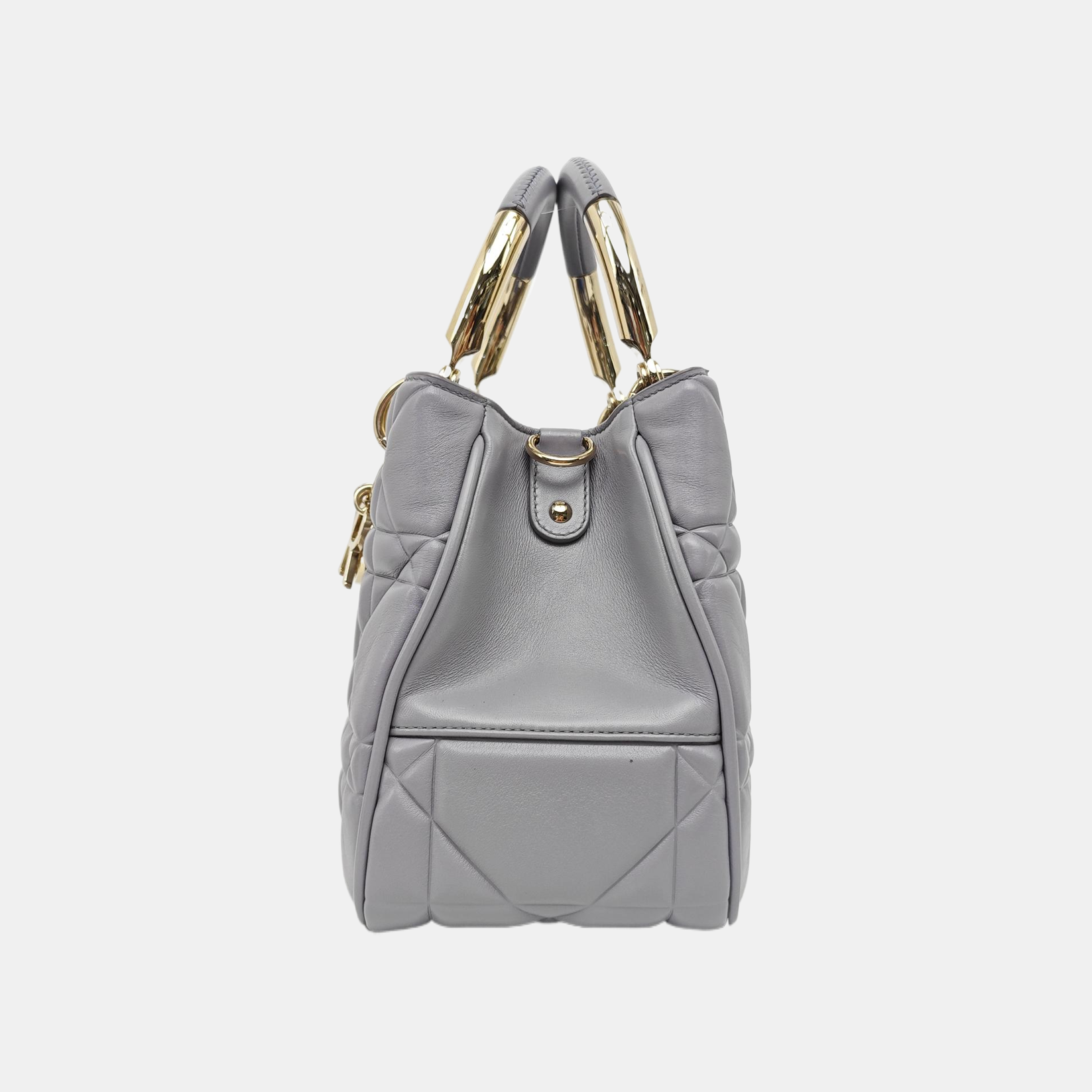 Lady 95.22 Medium Quilted Calfskin Gray