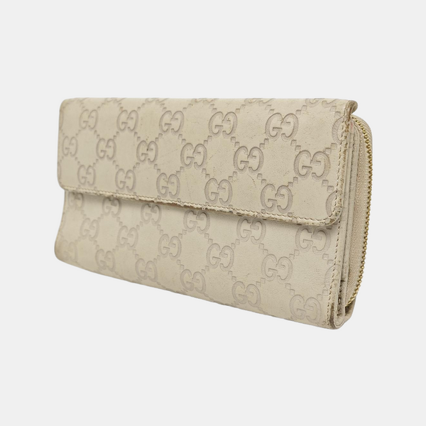 Monogram Leather Wallet Beige