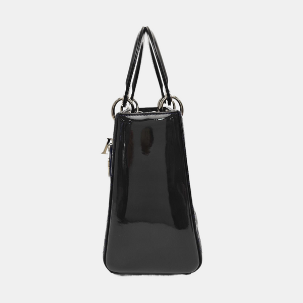 Lady Dior Medium Quilted Patent Leather Blue