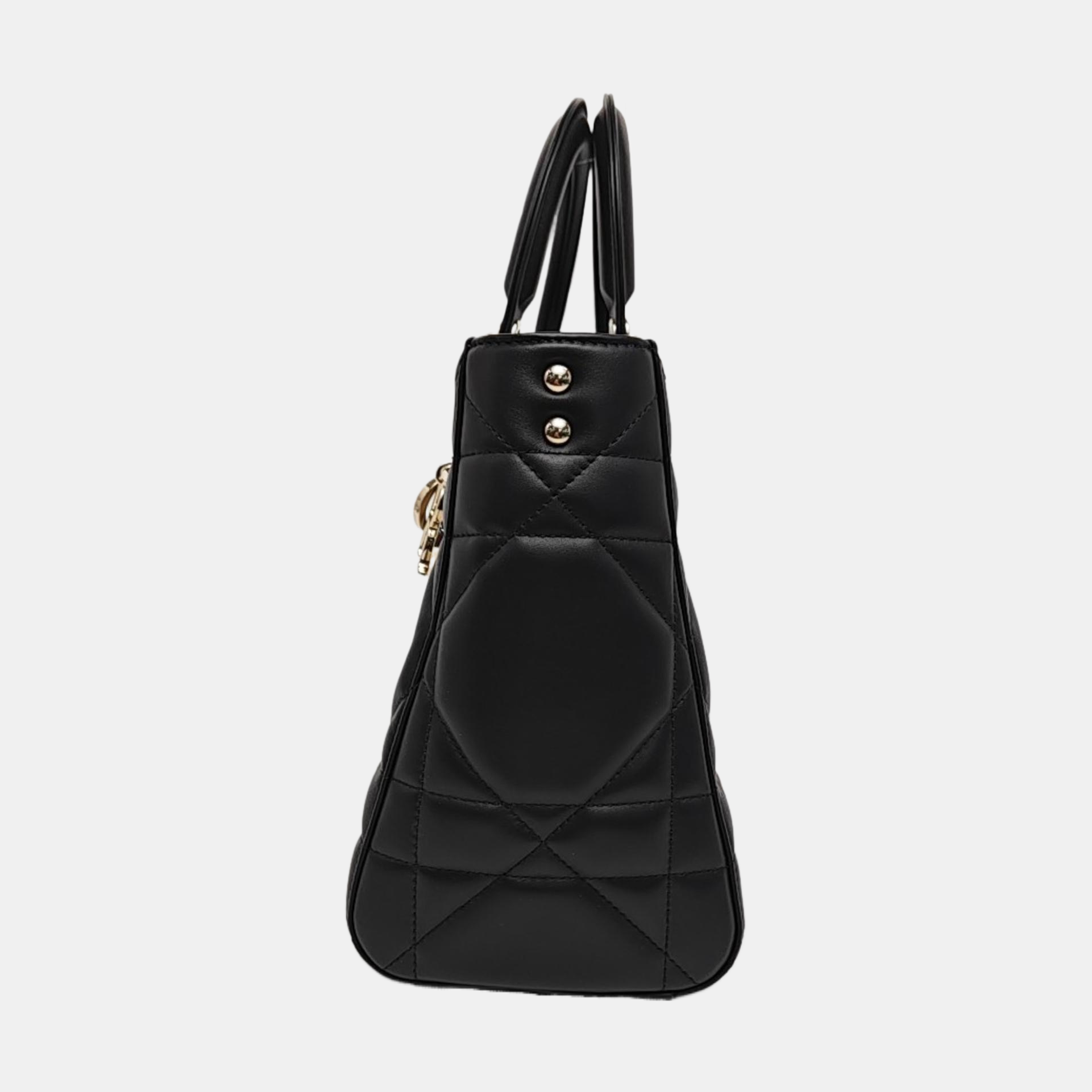 Lady D-Sire Medium Cannage Calfskin Black