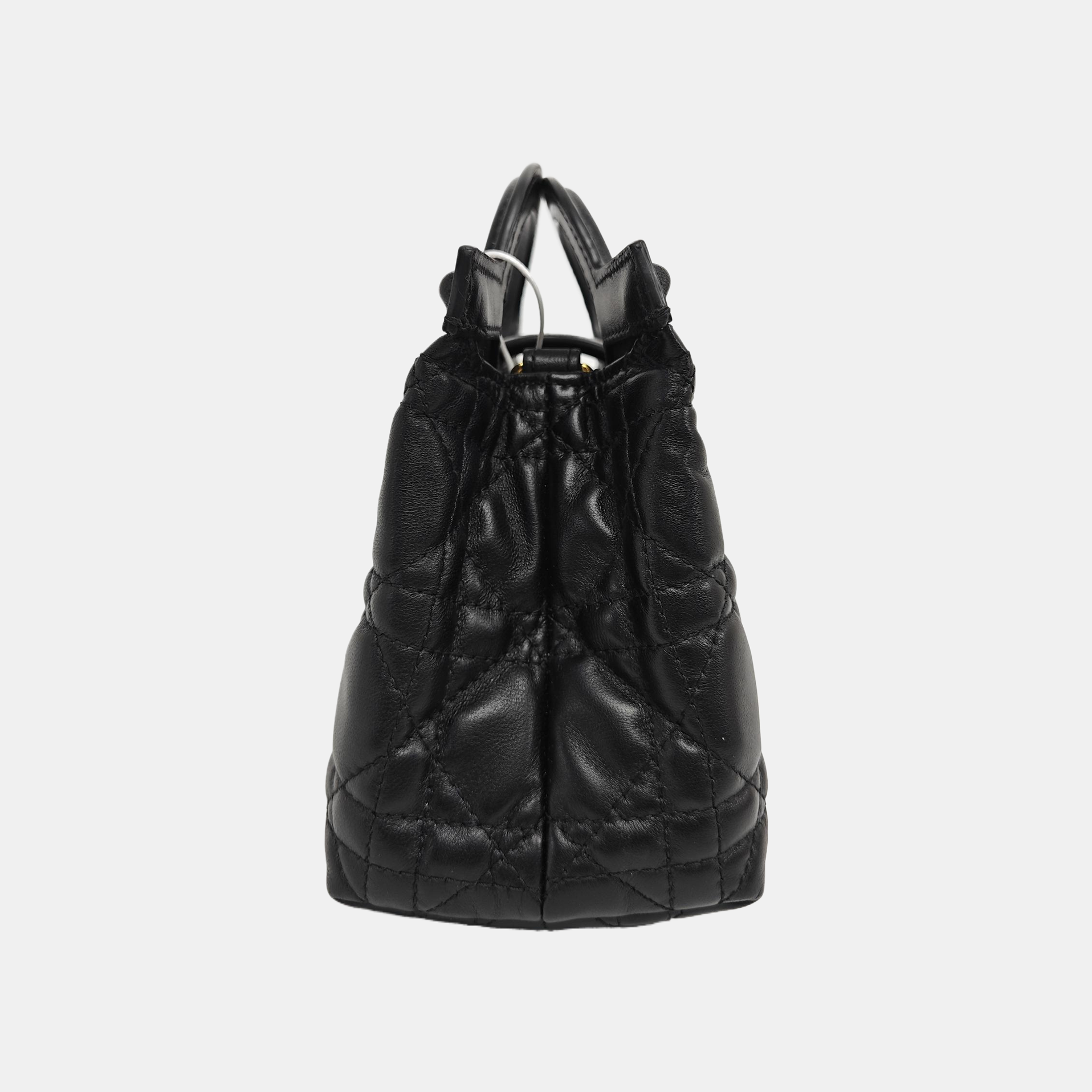 Jolie Top Handle Mini Cannage Lambskin Black