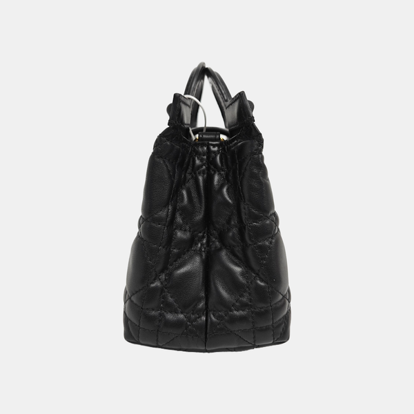 Jolie Top Handle Mini Cannage Lambskin Black