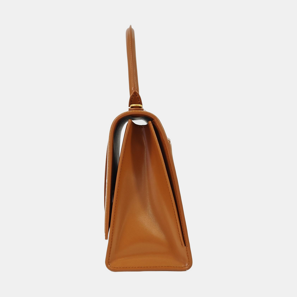 Hourglass Small Quilted Calfskin Brown