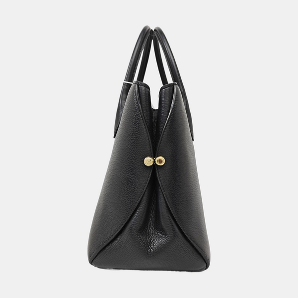 Calfskin Top Handle Bag Black
