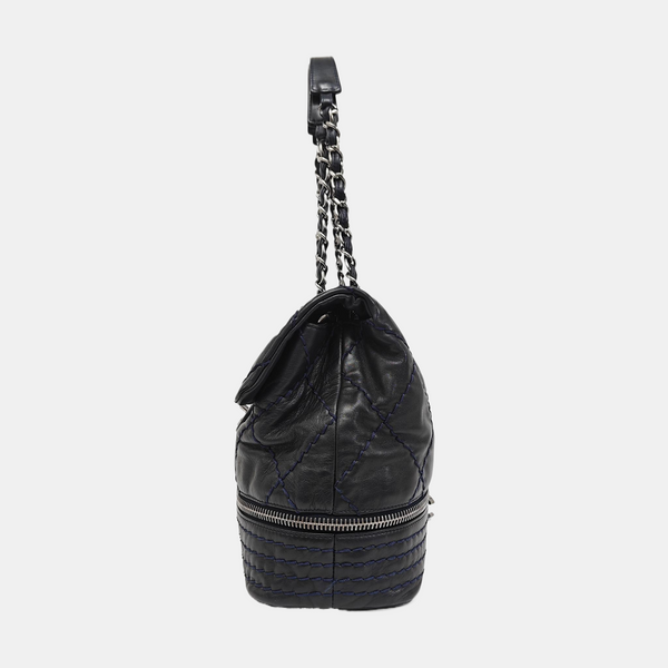 Quilted Lambskin Shoulder Bag Black