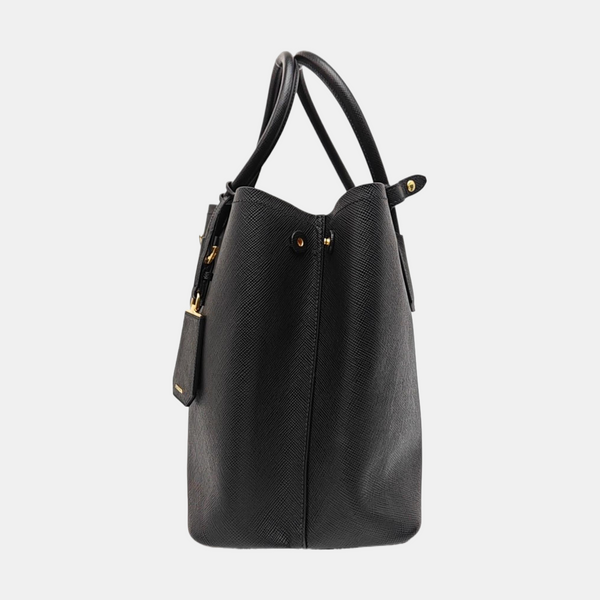 Double Large Saffiano Calfskin Black