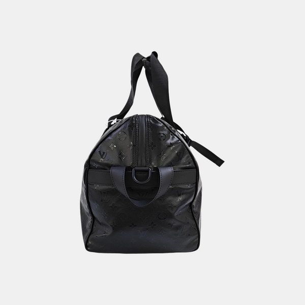 KEEPALL 55 Monogram Coated Canvas Black
