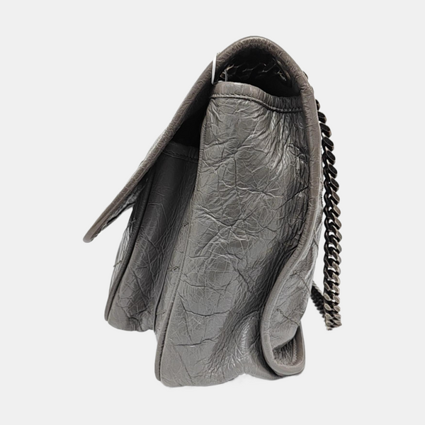 NIKI Medium Chevron Calfskin Gray
