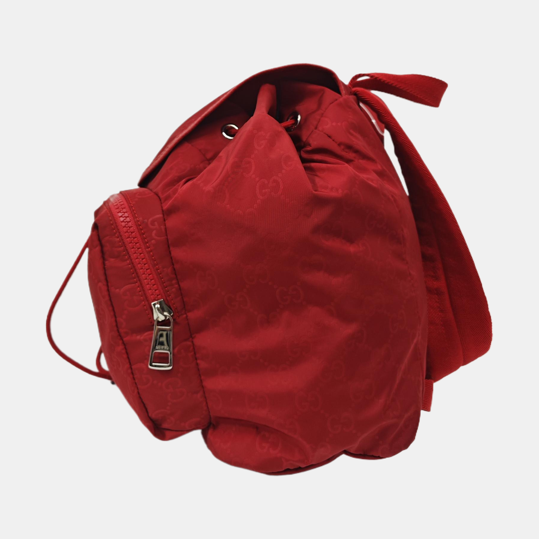 Monogram Nylon Backpack Red