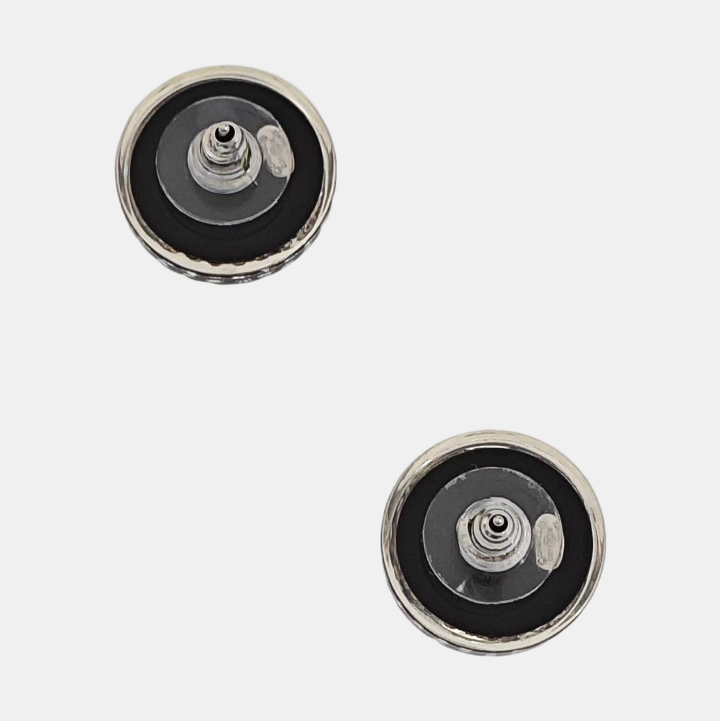 Synthetic Crystal Black Stud Earrings