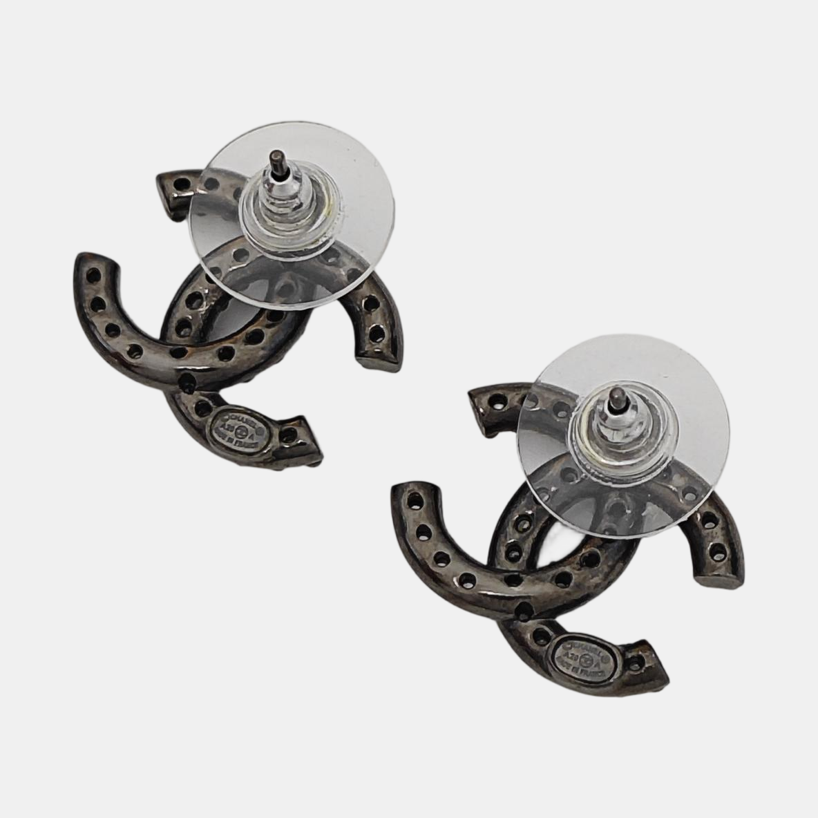 Metal Gray Stud Earrings