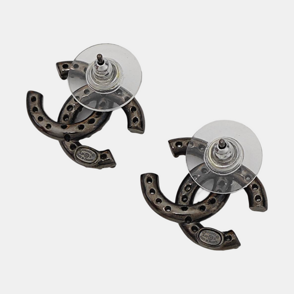 Metal Gray Stud Earrings