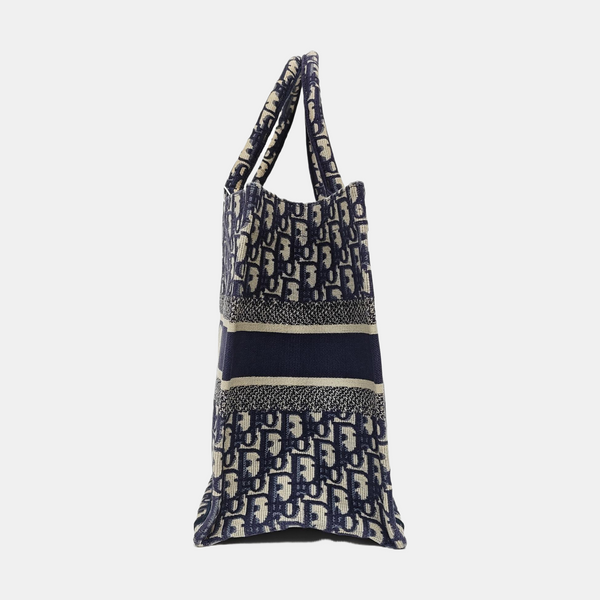 Book Tote Medium Oblique Canvas Blue