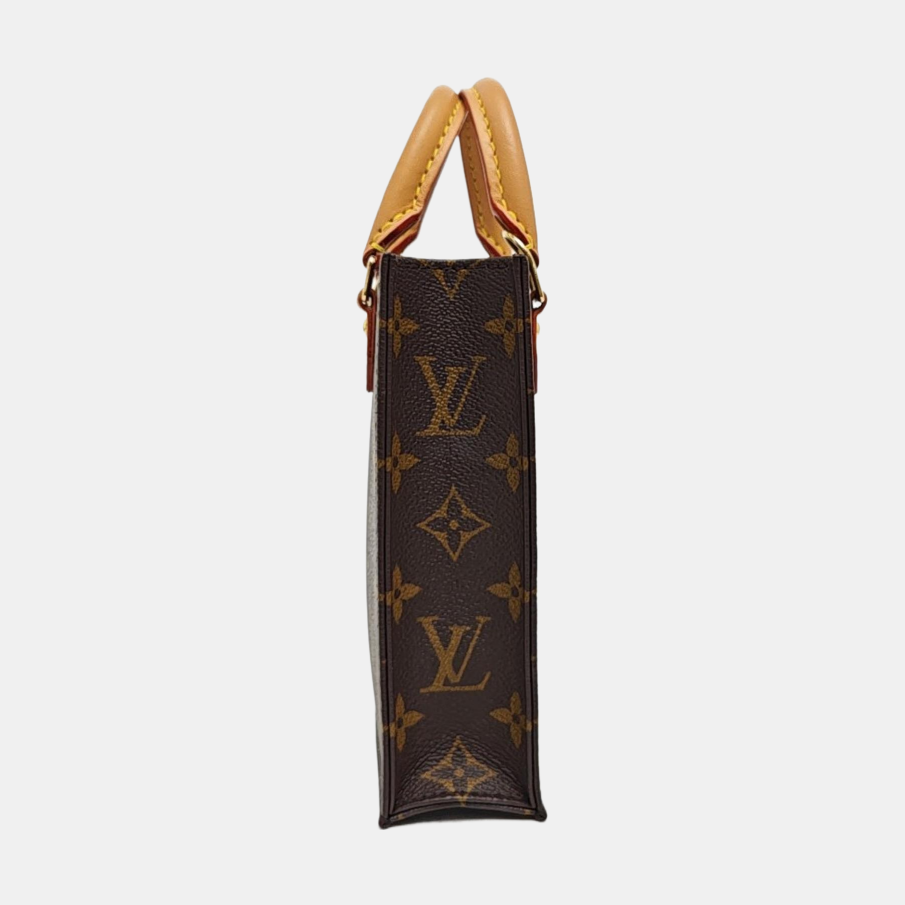 SAC PLAT Mini Monogram Coated Canvas Brown