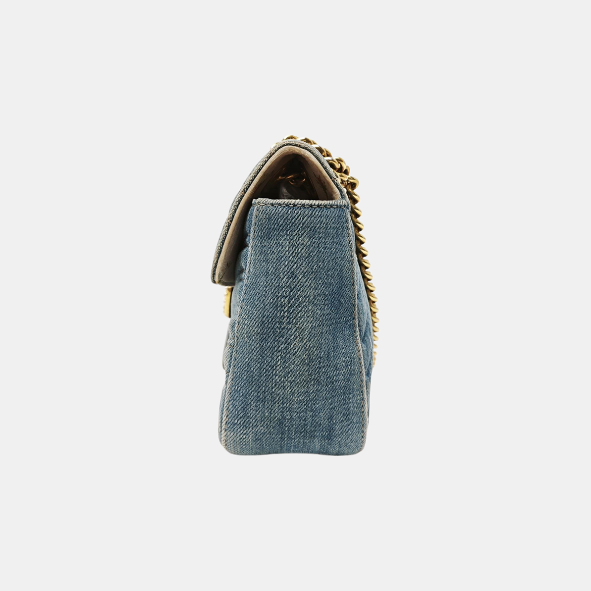 GG Marmont Medium Quilted Denim Blue