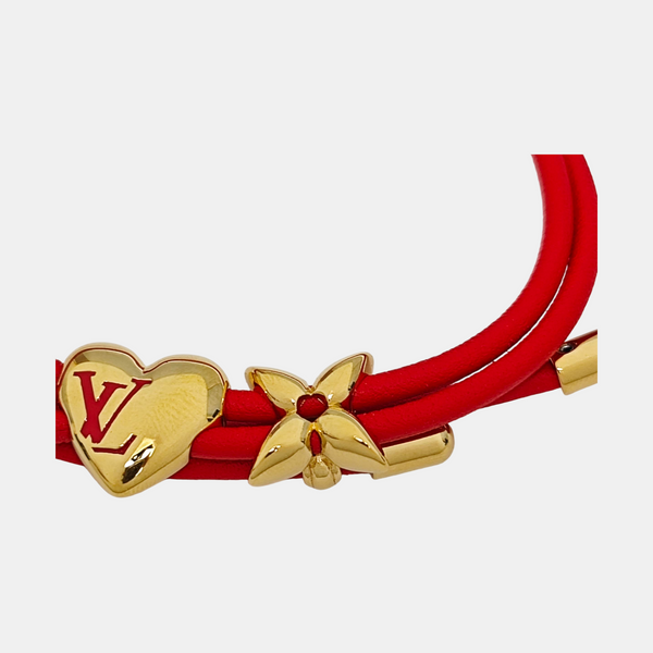 LV Bloom Synthetic Material Red Bracelet