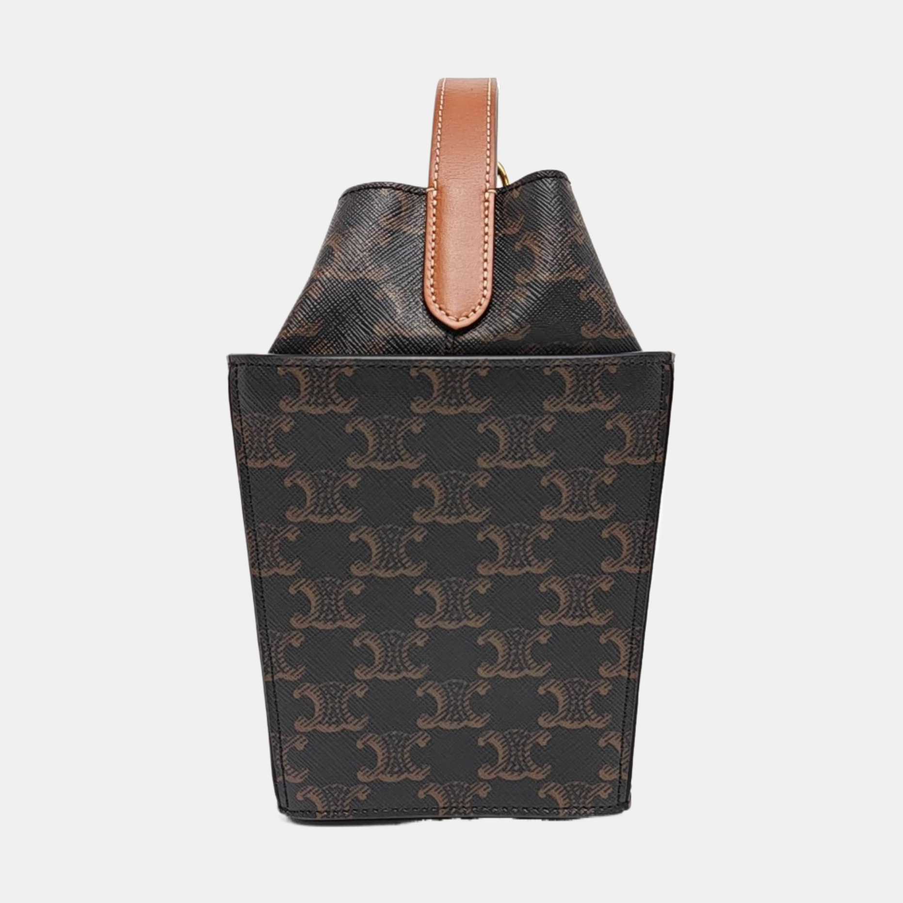 Coated Canvas Bucket Bag Brown