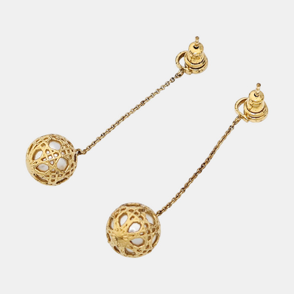 Pendientes Secret Cannage de metal dorado