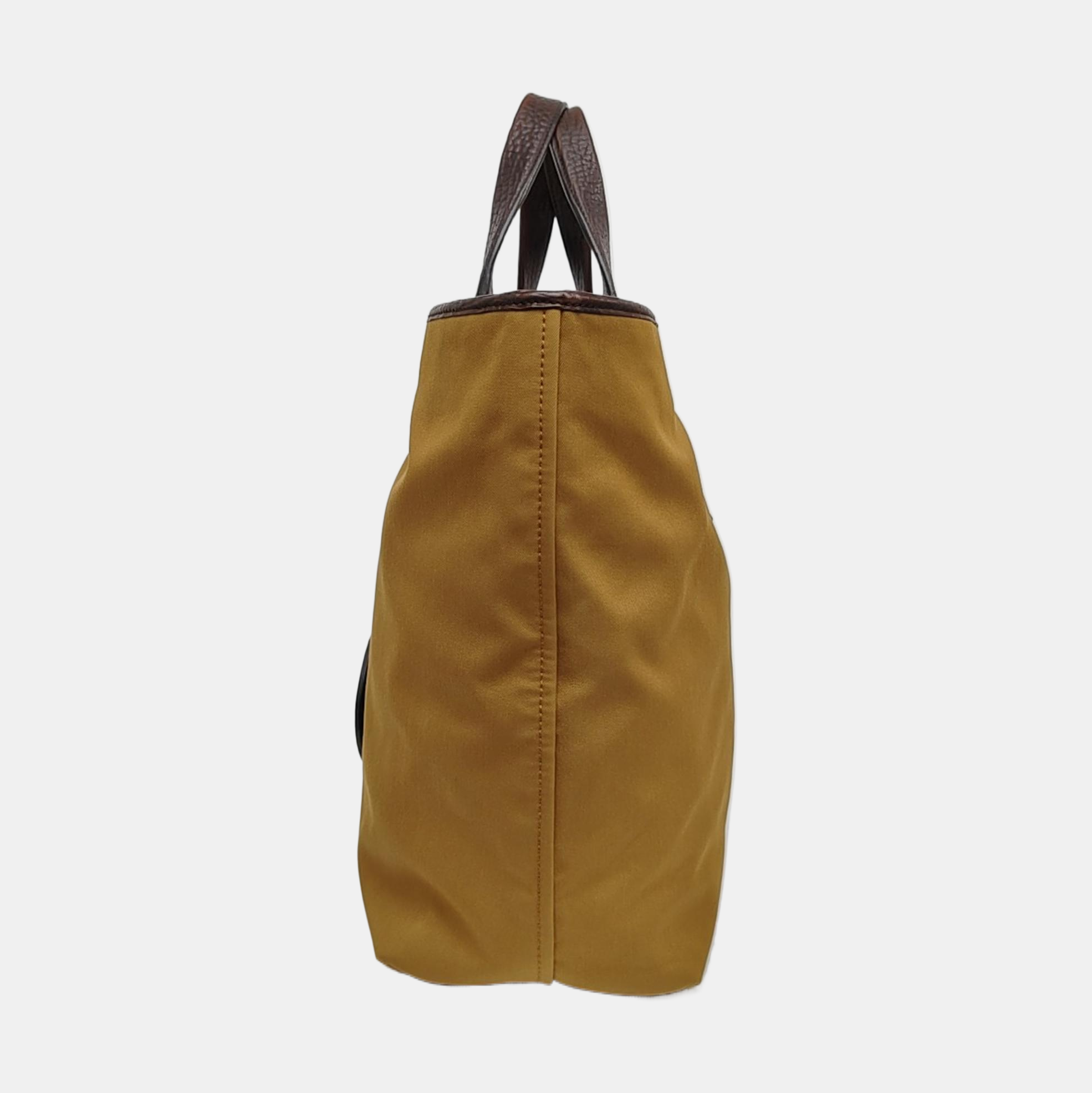 Fabric Top Handle Bag Brown