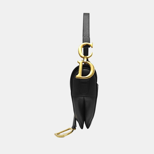 Saddle Medium Calfskin Black