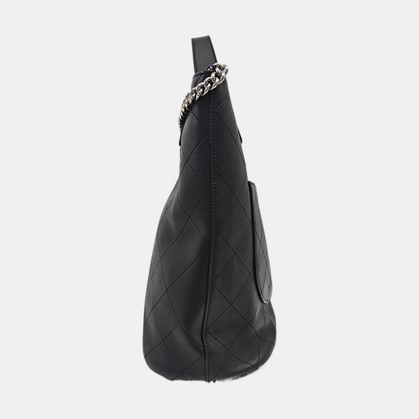 Quilted Calfskin Bucket Bag Black