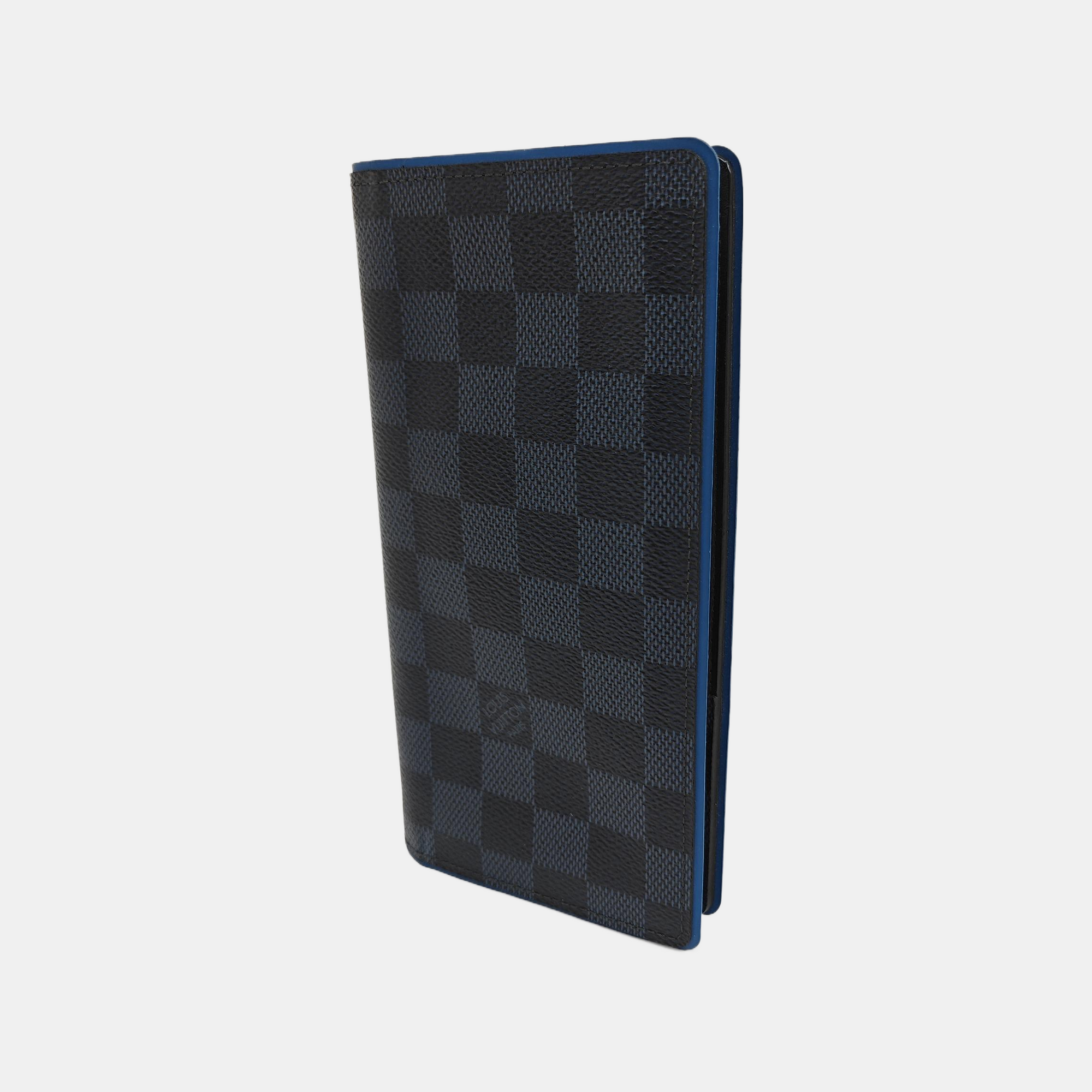 BRAZZA Damier Coated Canvas Blue Wallet
