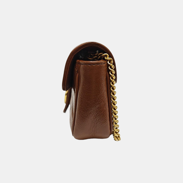 GG Marmont Mini Quilted Calfskin Brown