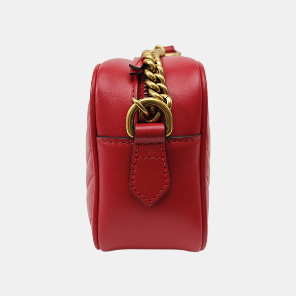 GG Marmont Super Mini Quilted Calfskin Red