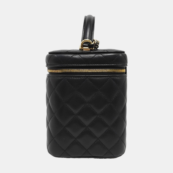 VANITY CASE Small Quilted Lambskin Black