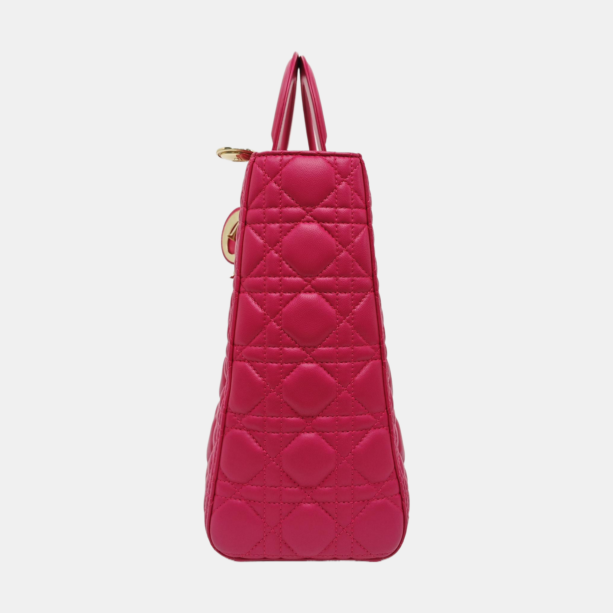 Lady Dior Large Cannage Lambskin Red