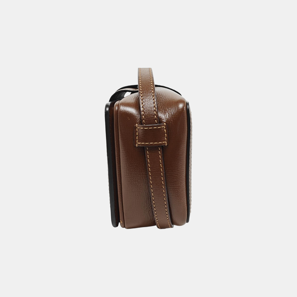 Monogram Coated Canvas Shoulder Bag Black
