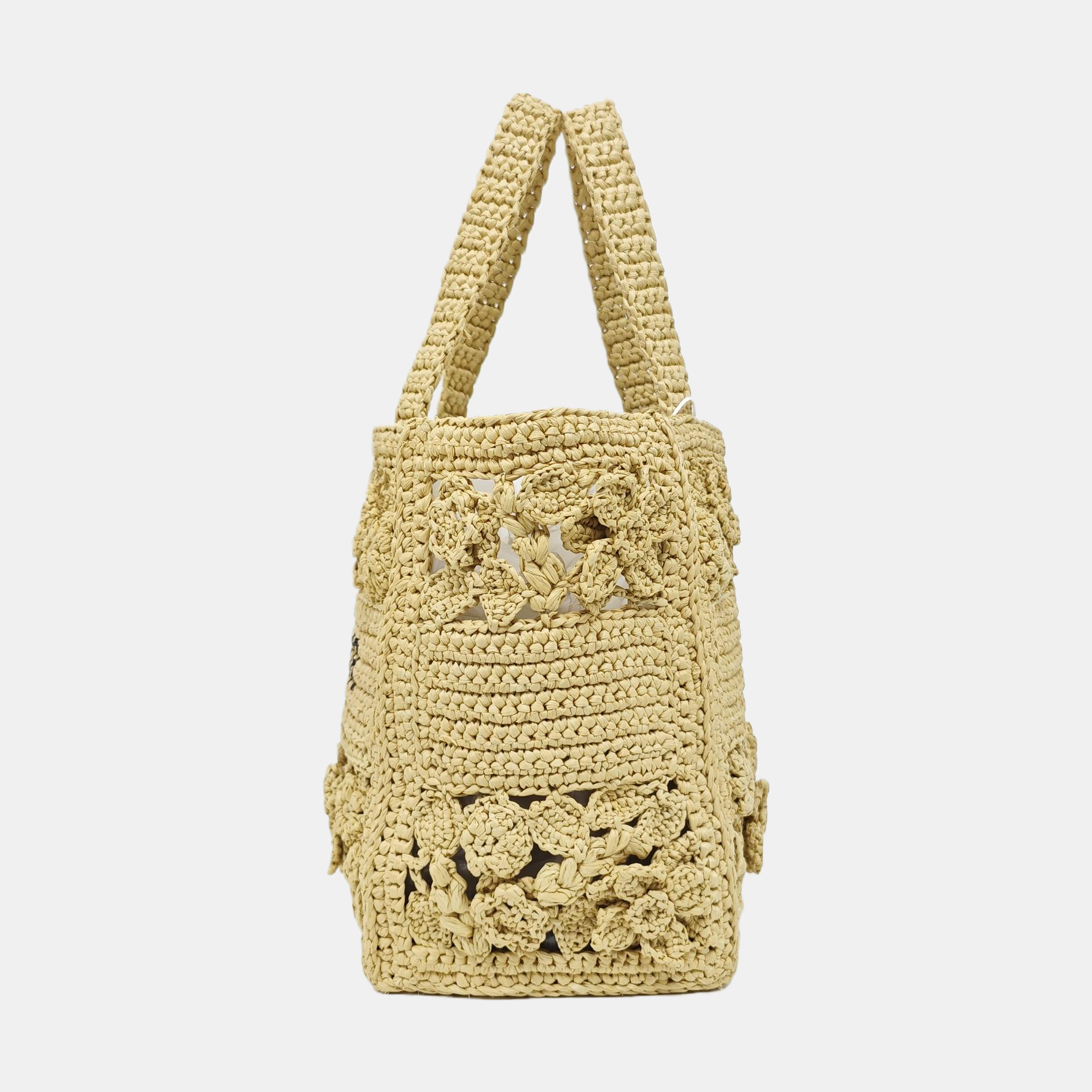 Book Tote Small Straw Beige
