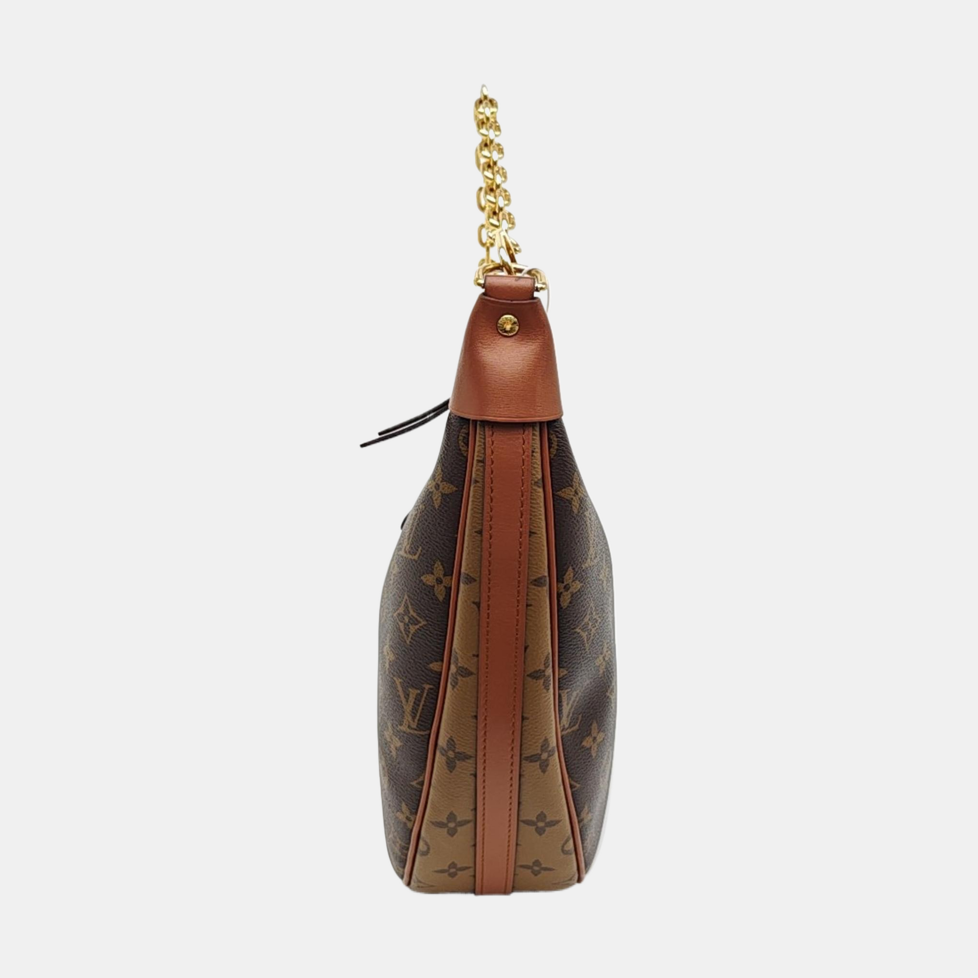LOOP HOBO Monogram Coated Canvas Brown