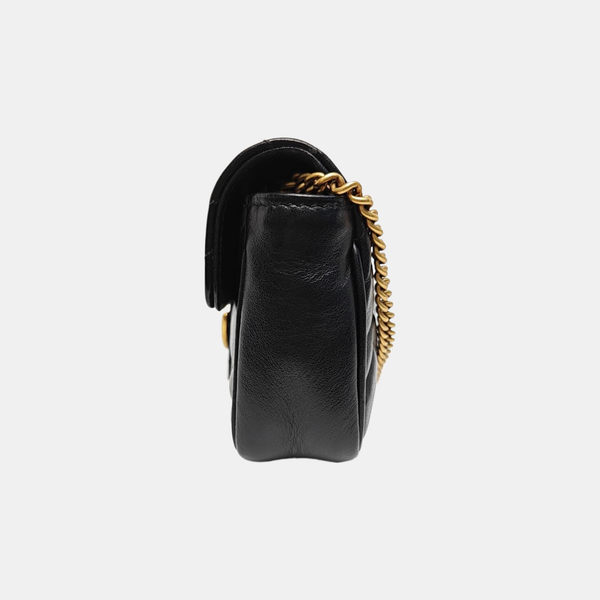 GG Marmont Mini Quilted Calfskin Black