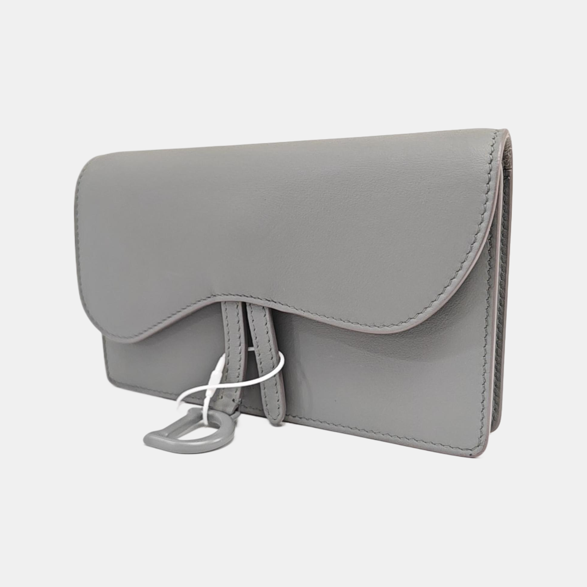 Saddle Mini Calfskin Gray