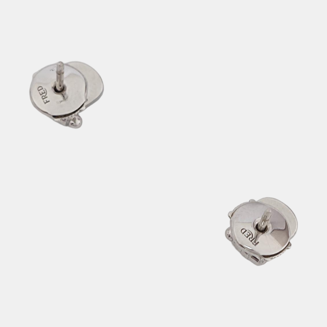 Force 10 18k White Gold Silver Stud Earrings