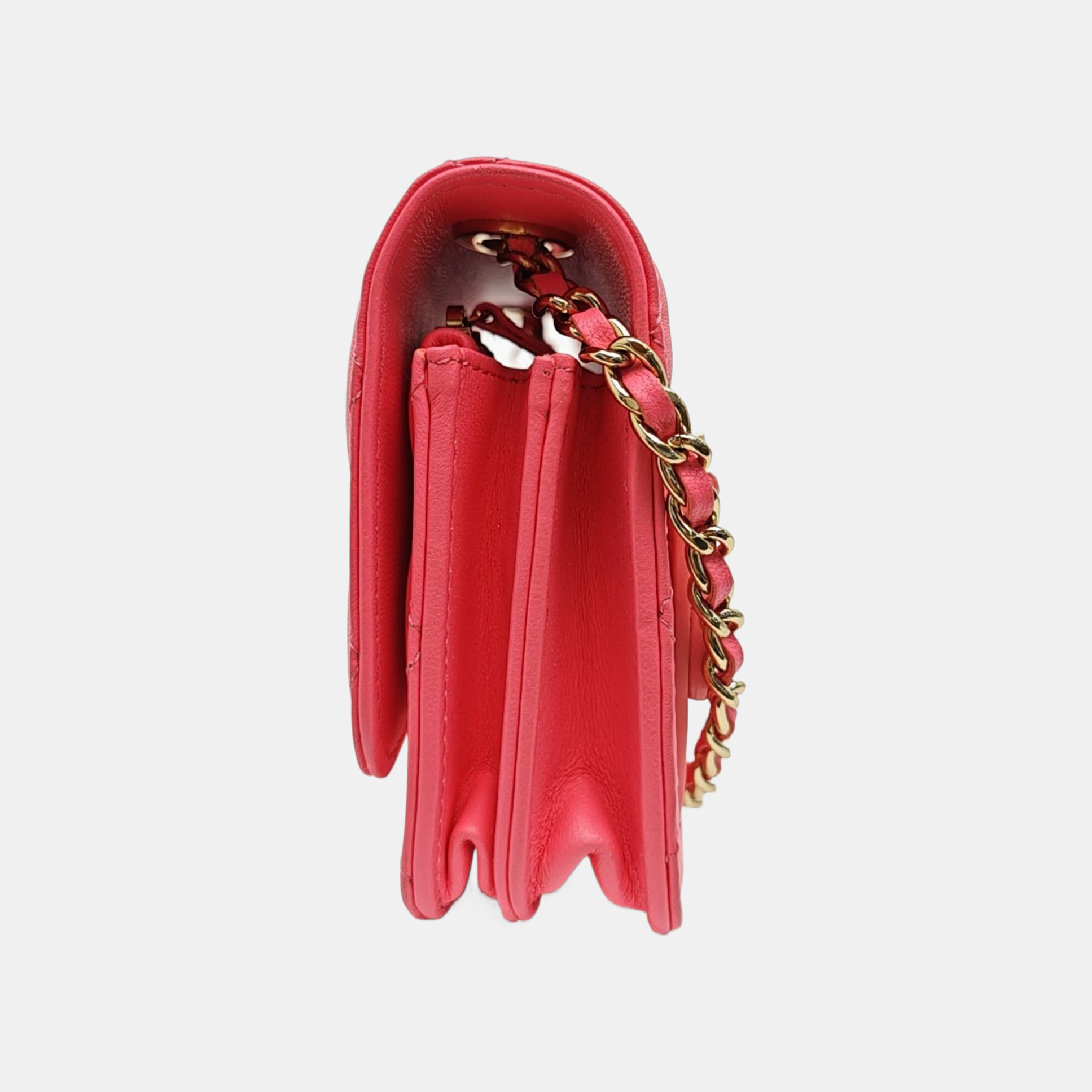 Quilted Lambskin Shoulder Bag Red