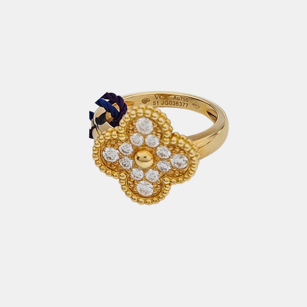 Vintage Alhambra 18k Gold Ring EU 51