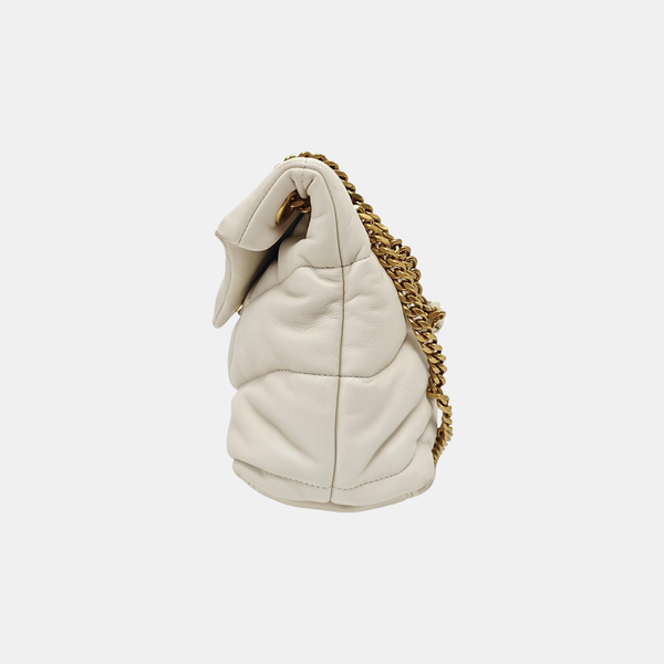 PUFFER Small Quilted Lambskin White