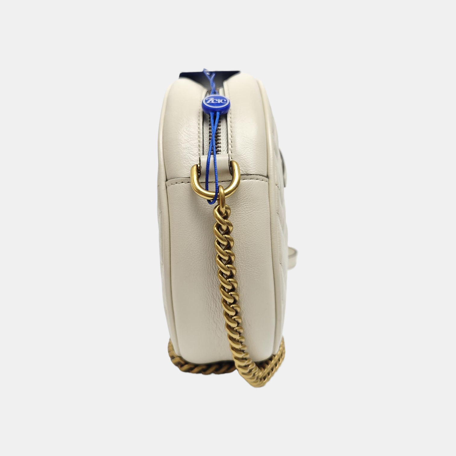 GG Marmont Mini Quilted Calfskin White