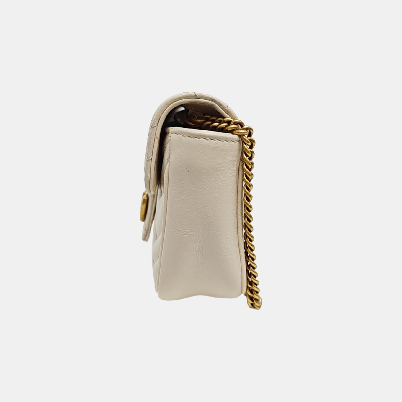 GG Marmont Mini Quilted Calfskin White