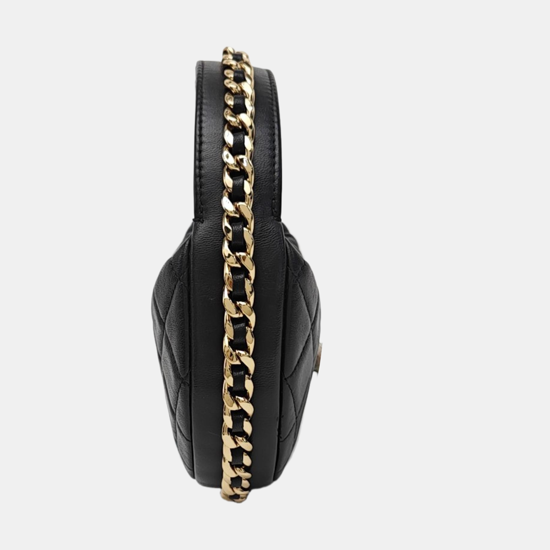 Quilted Lambskin Top Handle Bag Mini Black