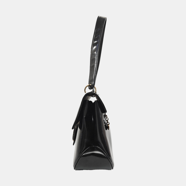 Calfskin Top Handle Bag Black