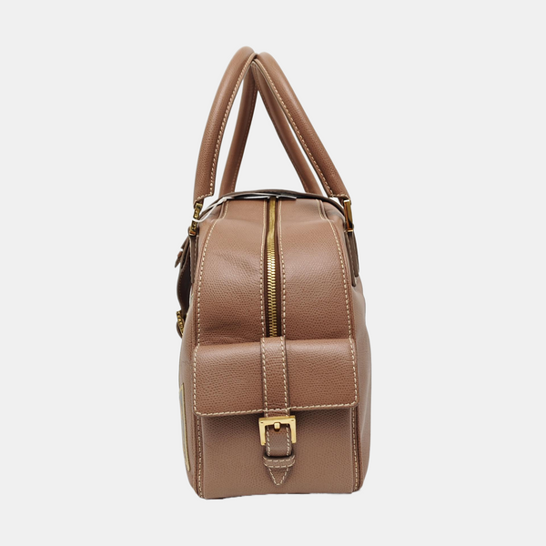 Calfskin Top Handle Bag Beige