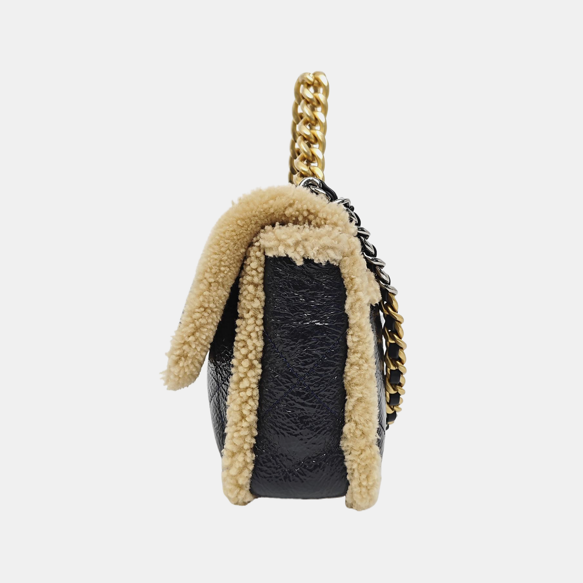 Quilted Lambskin Shoulder Bag Blue