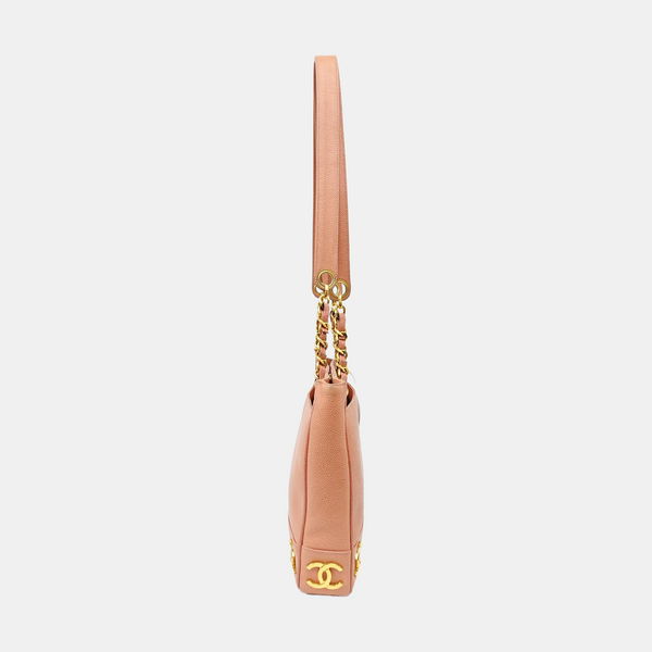 Grained Calfskin Tote Bag Pink