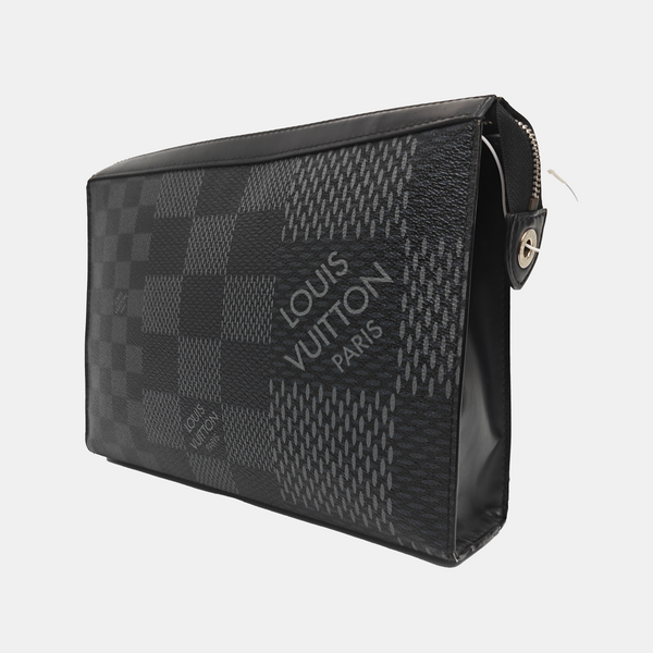 Pochette Voyag MM Damier Graphite Coated Canvas Gray